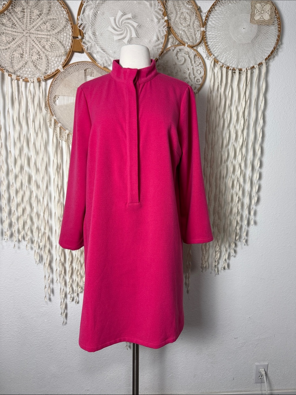 Tuckernuck Fuchsia Stretch Crepe Avery Shift Dress Size Large - Picture 7 of 14